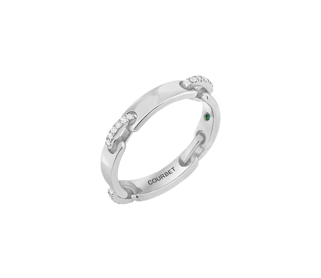 Bague Or Blanc et Diamants 0,15 ct - Céleste - Courbet - Vue 1