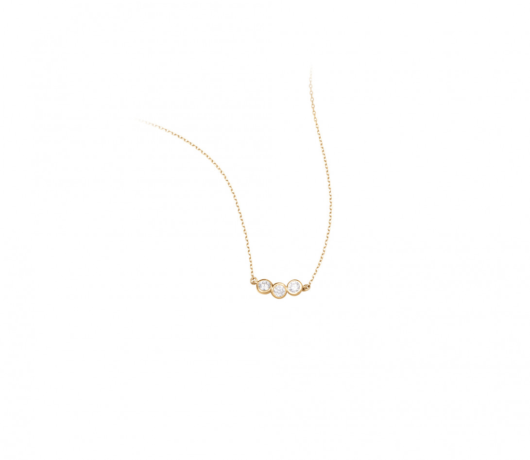 Collier 2 COURBET en or jaune 18K (2,00g) - diamants synthétiques - Courbet - Vue 2