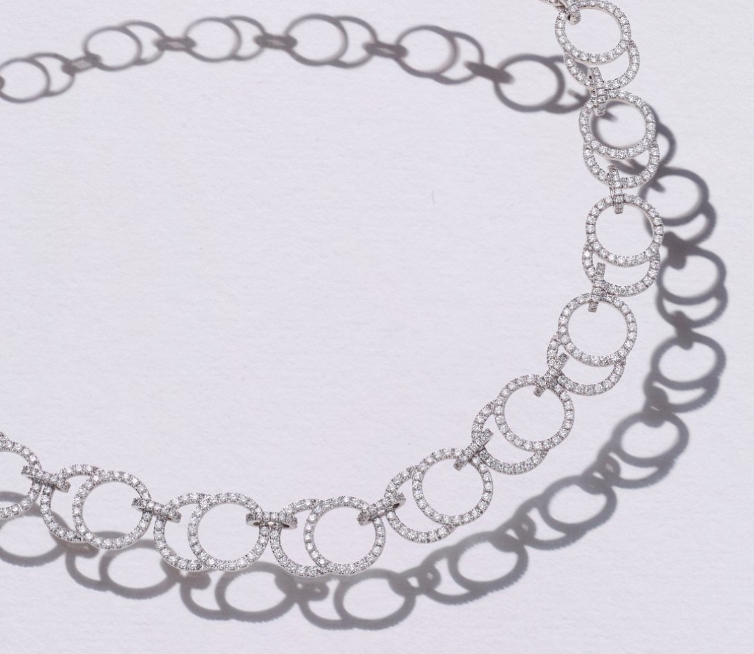 Collier Or Blanc et Diamants de synthèse 5,26 cts  - Celeste - Courbet - Nature Morte-1