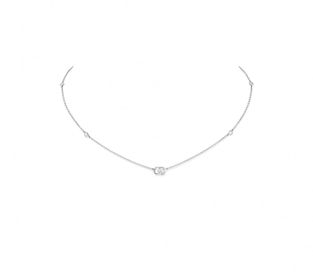 Collier CO en or blanc 0,2cts
