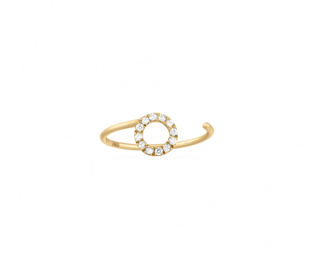 Bague O2 - Or jaune 18K (0,90 g), diamants 0,10 ct - Face