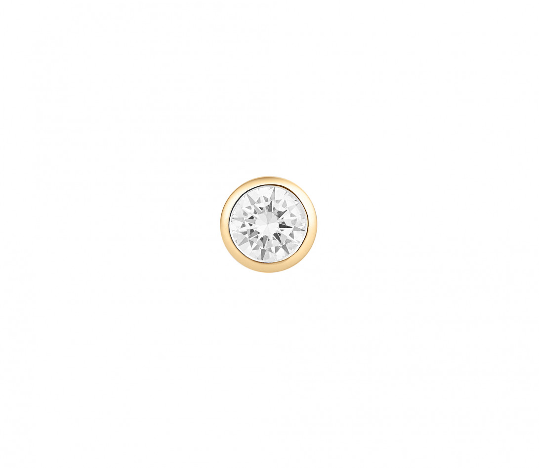 Mono boucle d'oreille puce ORIGINE en or jaune 18K recyclé et diamant de synthèse 0,3ct - Courbet - Vue 2