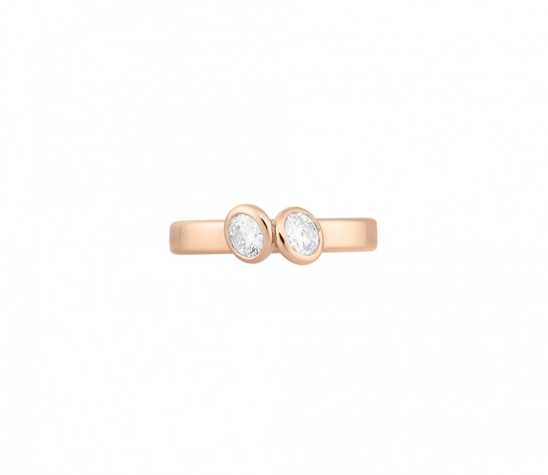 Bague 2 Courbet - Or rose 18K (3,50 g),  diamant 1 carat - Vue 3
