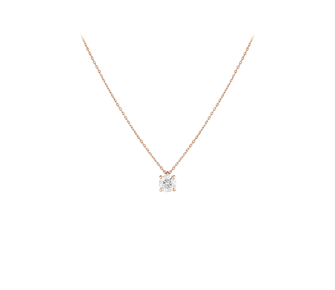 Collier 4G en or rose et diamants de synthèse 0,9ct