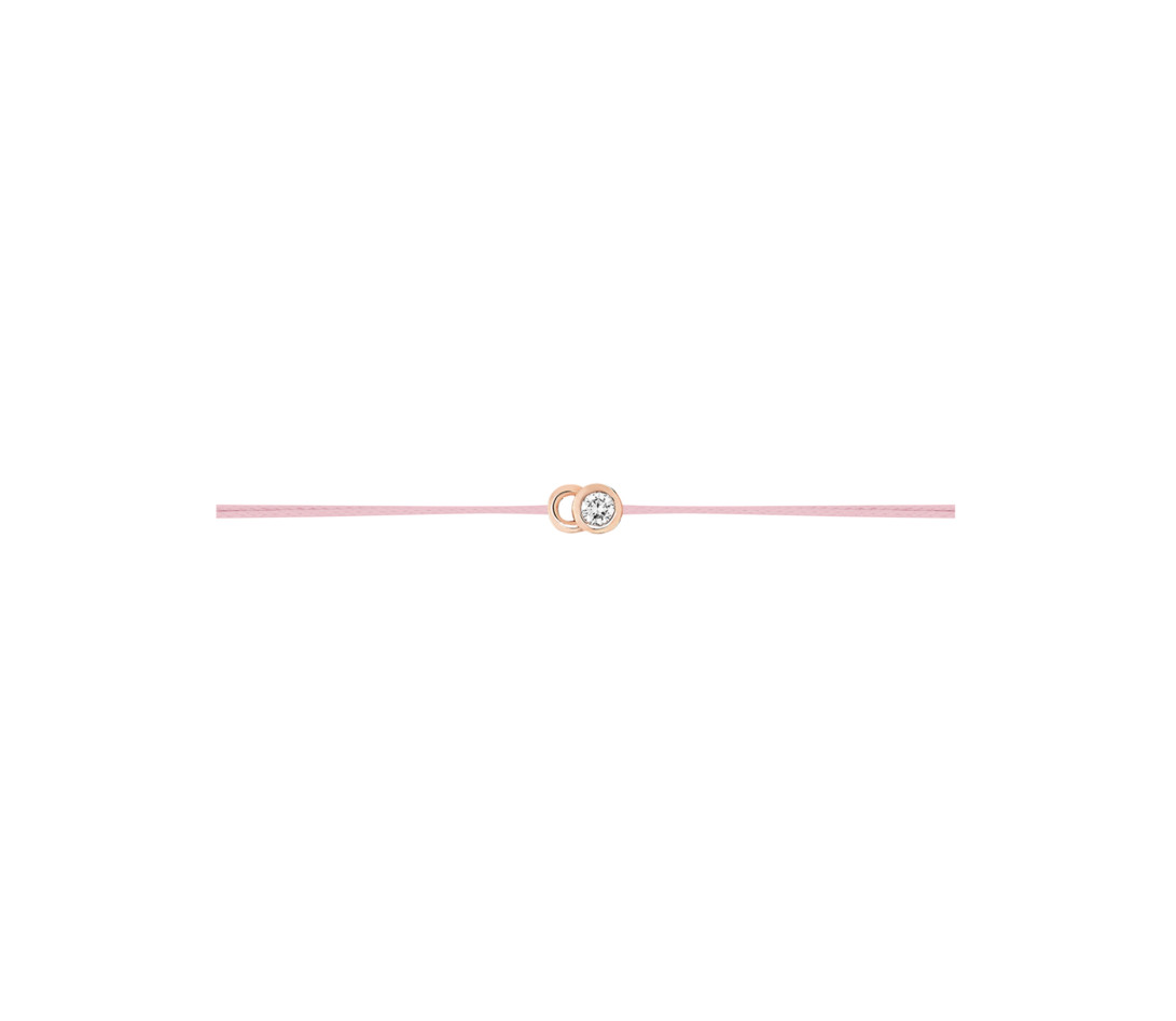 Bracelet cordon LET'S COMMIT rose ballerine en or rose - Profil