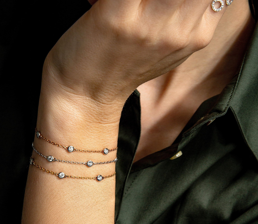 Bracelet Origine - Or rose - 3 diamants - 0,3 cts - Vue 5