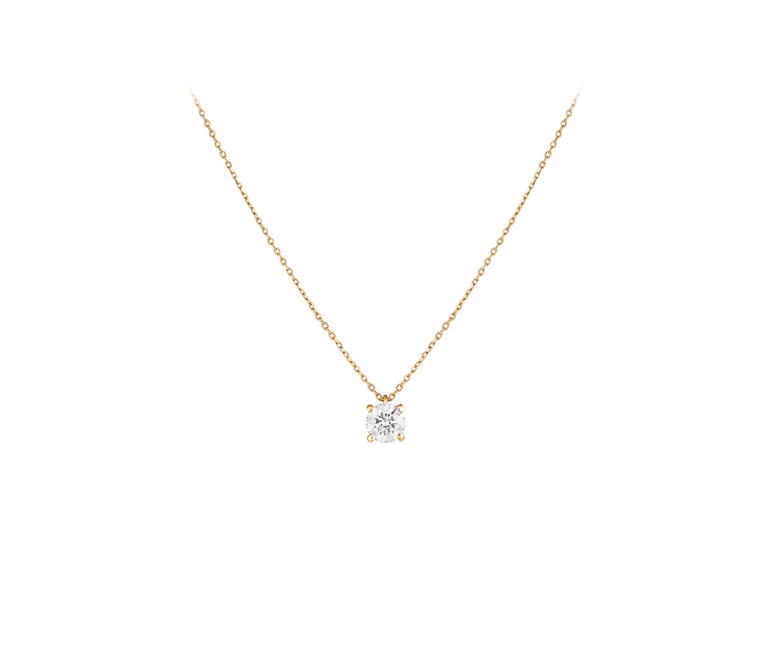 Collier 4G en or jaune et diamants de synthèse 0,9ct