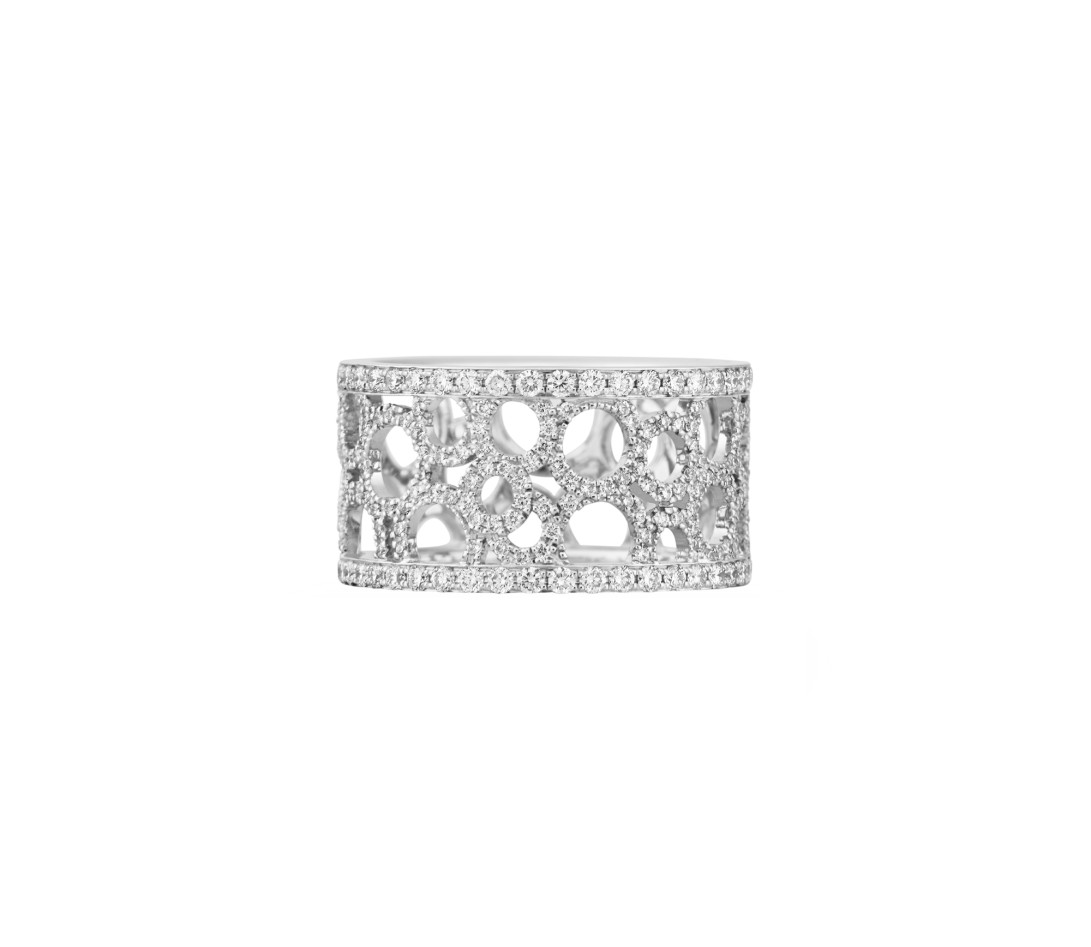Bague Constellation - Or blanc 18K (7,35 g) - diamants 1,70 carats - Face