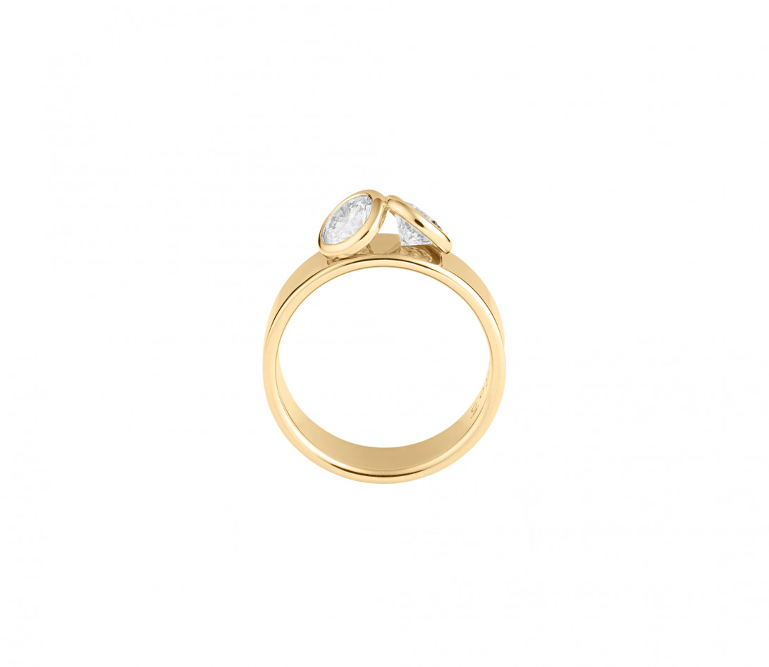 Bague 2 Courbet - Or jaune 18K (7,00g), 2 diamants 1ct- Vue 2