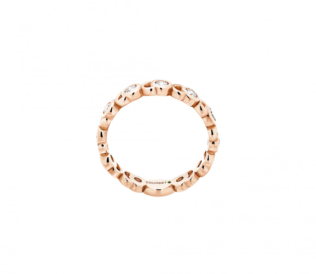 Bague Or rose et Diamants de synthèse 0,55 ct - CO - Courbet - Vue 3
