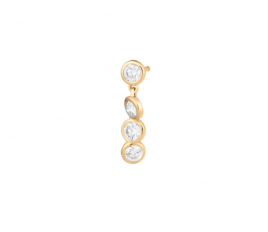 Boucles d’oreilles 2 Courbet - Or jaune 18K (2,10 g), diamants 0,8 cts - Face