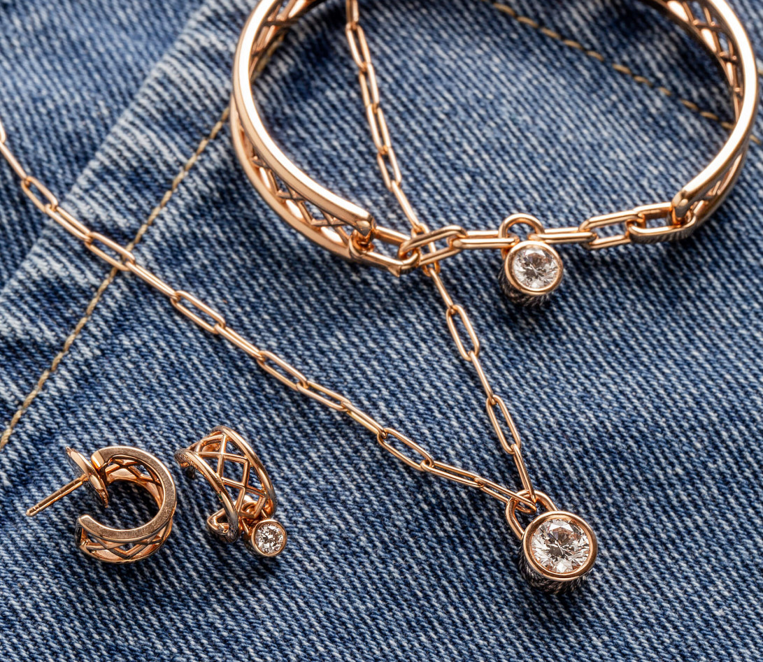 Bracelet PONT DES ARTS diamants de synthèse 0,5ct et or rose recyclé 18K - COURBET - vue 5