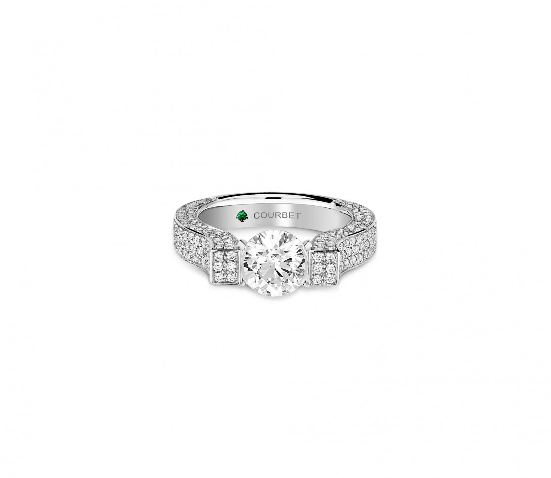 Bague Icône pavée en or blanc 1,5ct