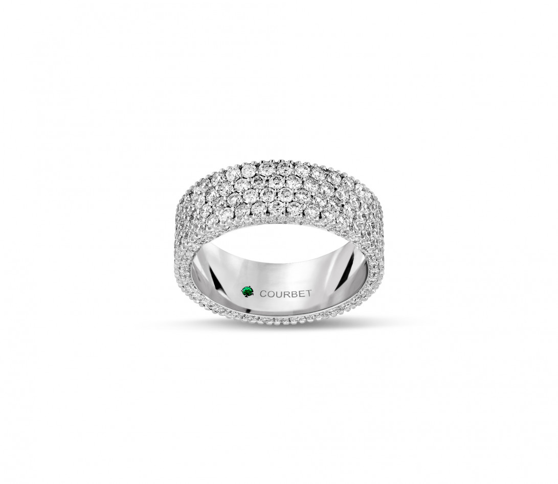 Bague TENNIS PM blanche en or blanc 18k