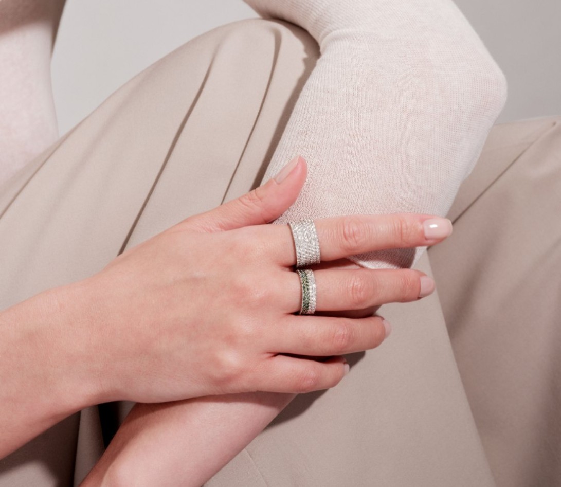 Bague TENNIS blanche en or blanc 18k