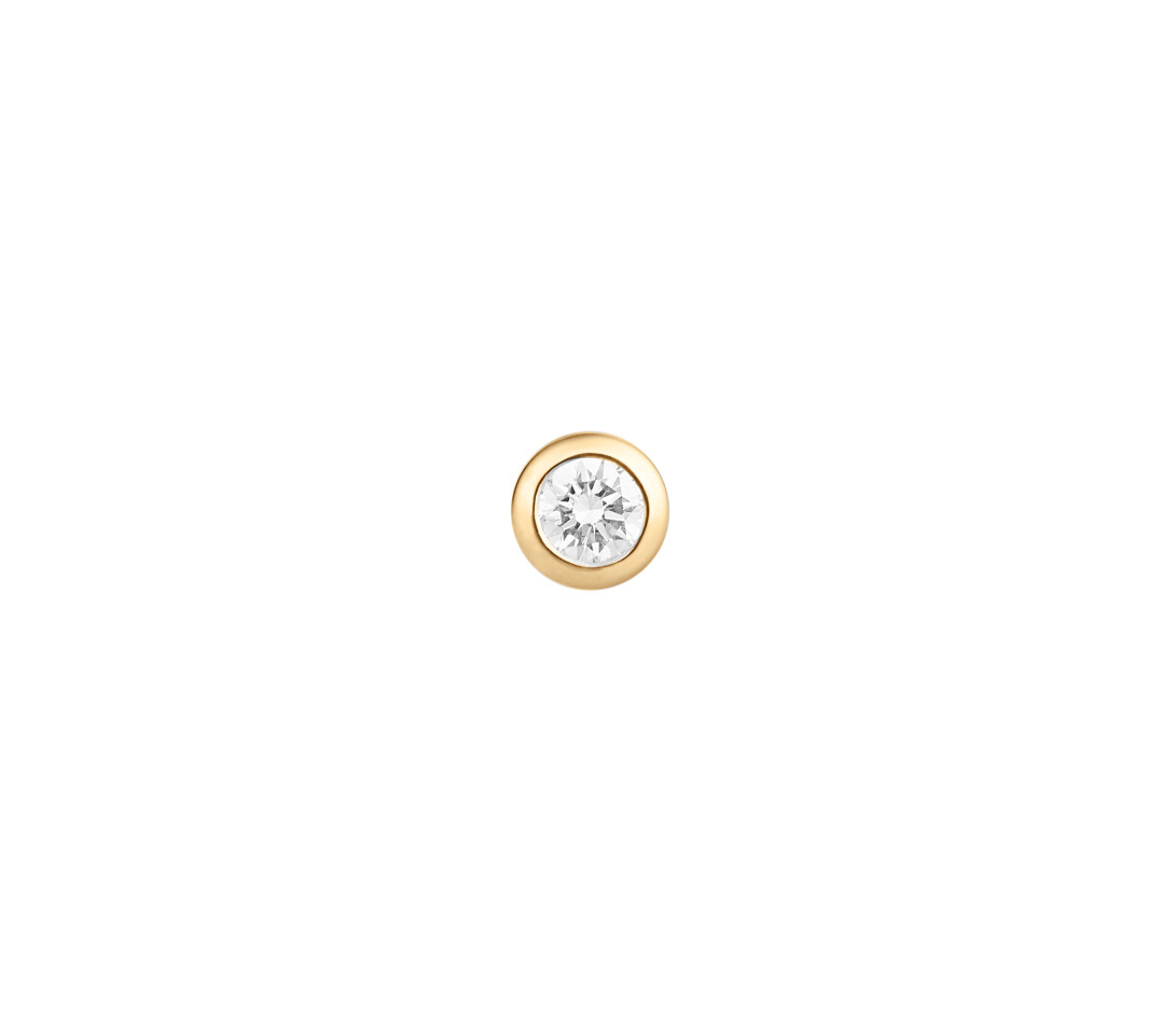 Mono boucle d'oreille puce ORIGINE en or jaune 18K recyclé et diamant de synthèse 0,05ct - Courbet - Vue 2