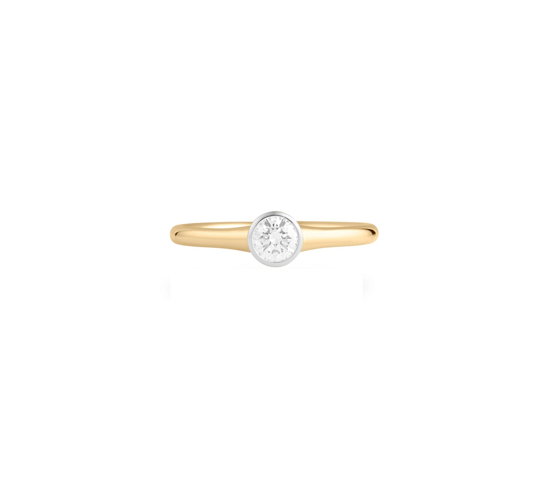 Bague Origine - Or jaune 18K (3,00 g), diamant 0,70 ct - Face