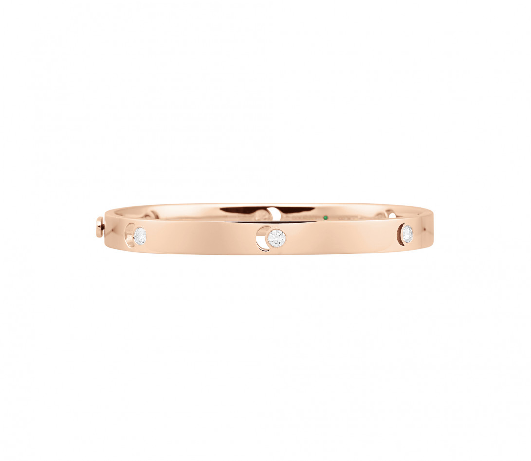 Jonc Eclipse grand modèle - Or rose 18K (32,00 g), diamants 0,6 cts - Face