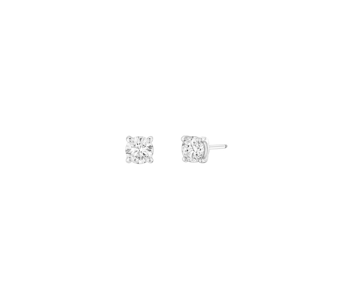 Boucles d'oreilles 4G en or blanc et diamants de synthèse 0,4ct