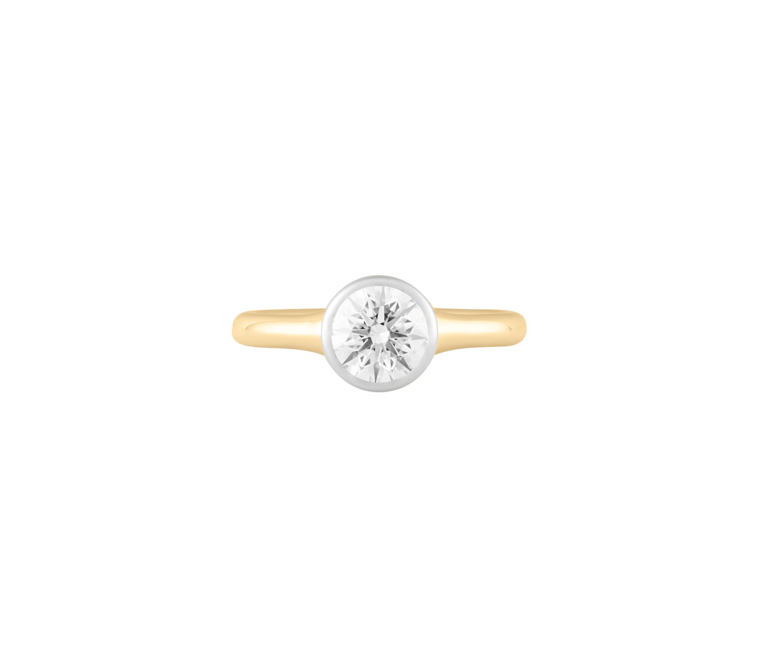 Bague Origine - Or jaune 18K (2,70 g), diamant 1,00 ct - Face