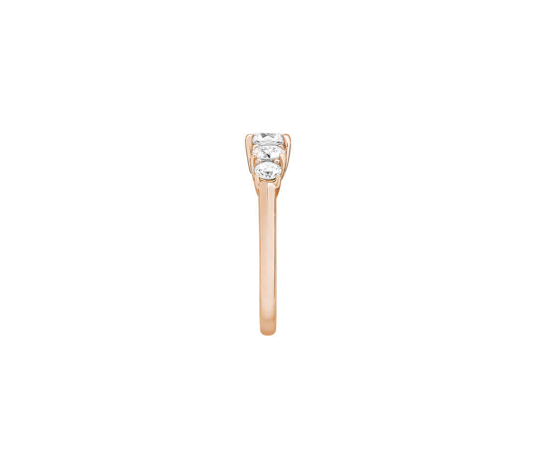 Bague solitaire Quintet - Or rose 18K (4,50 g), 5 diamants 1,20 cts - Côté