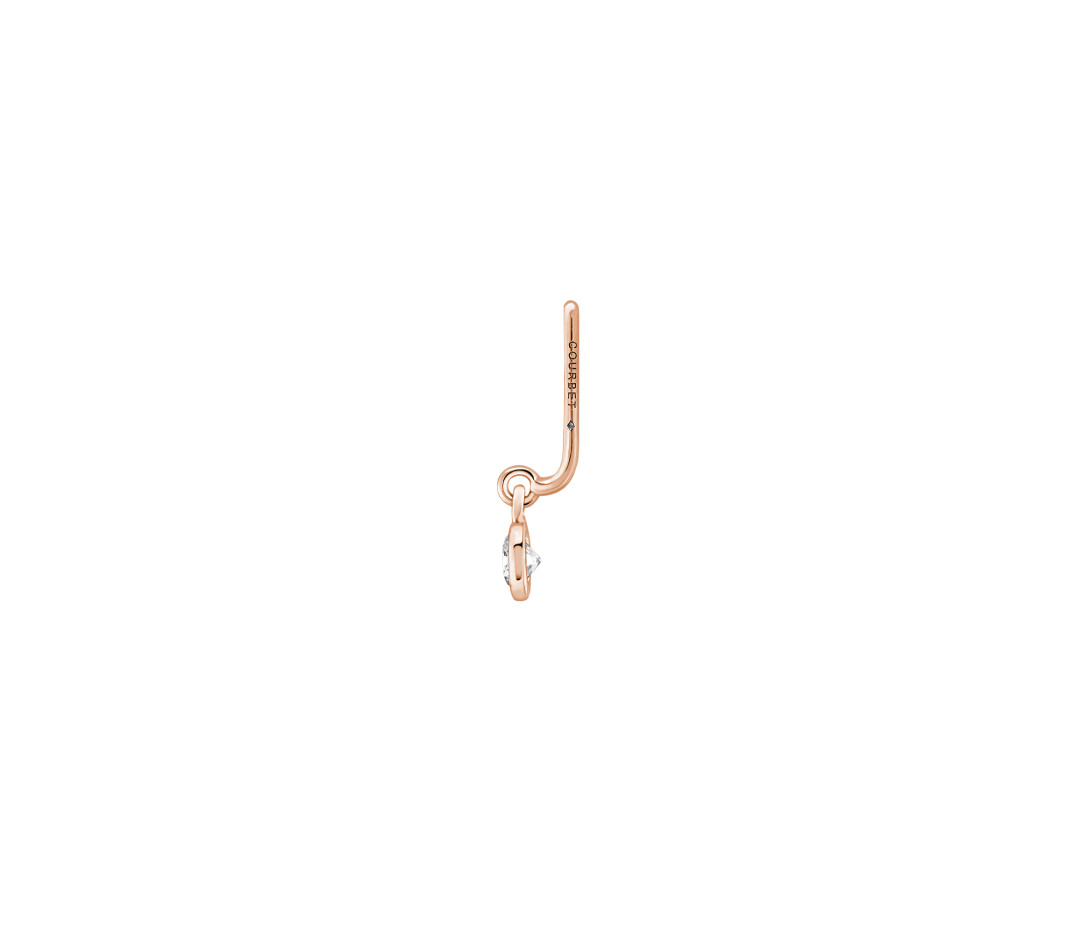 Accessoire dessous de lobe ORIGINE en or rose 18K et diamant de synthèse 0,2ct - Vue 2