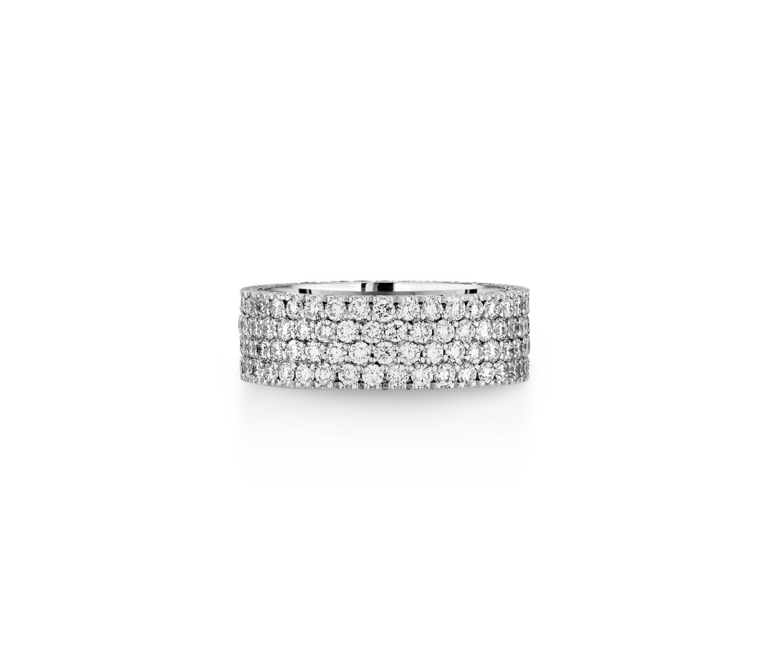 Bague TENNIS PM blanche en or blanc 18k