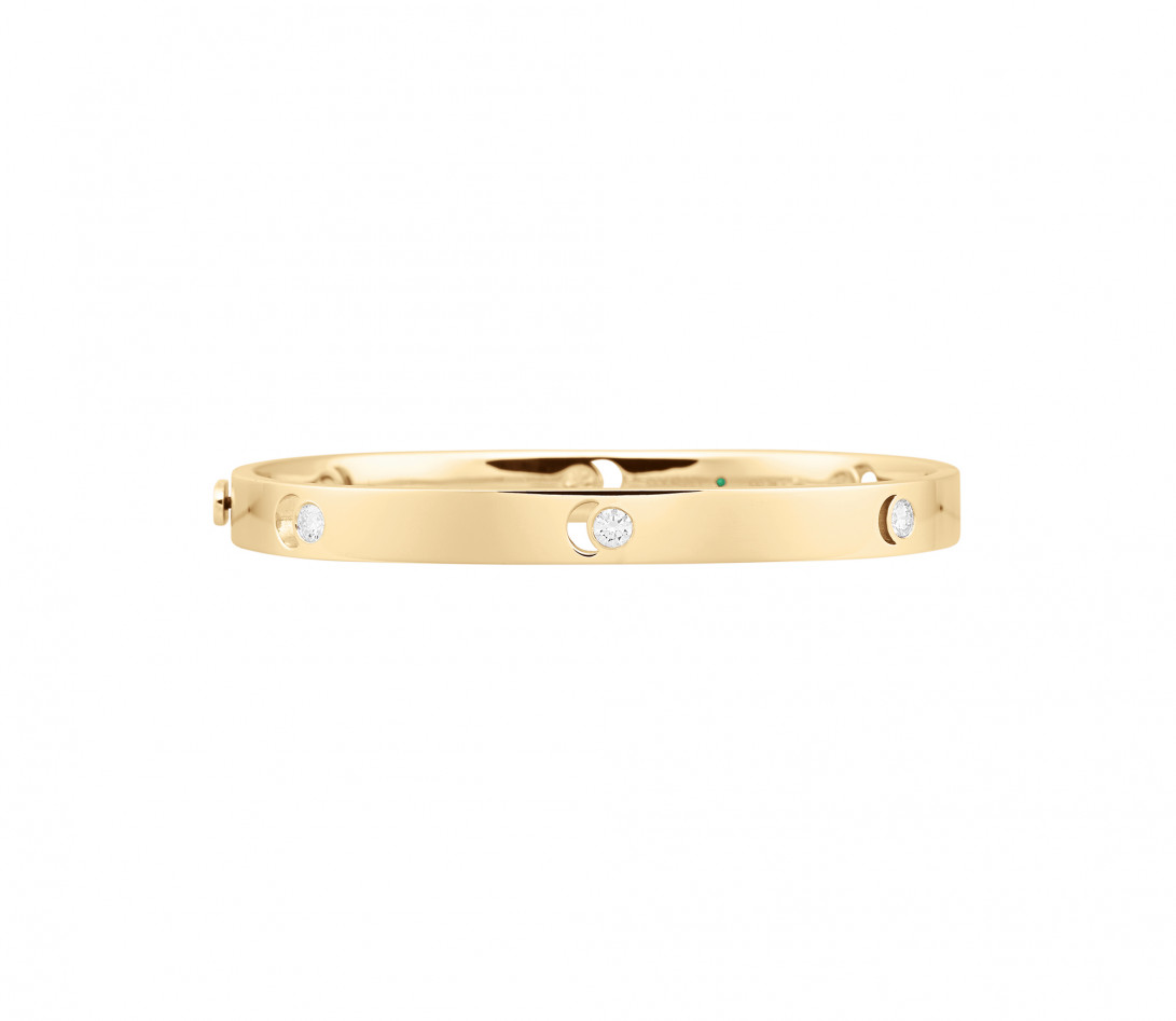 Jonc Eclipse grand modèle - Or jaune 18K (32,00 g), diamants 0,6 cts - Face