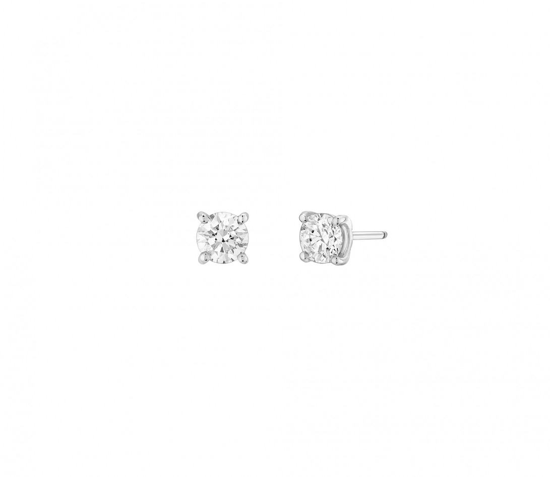 Boucles d'oreilles 4G en or blanc et diamants de synthèse 0,6ct