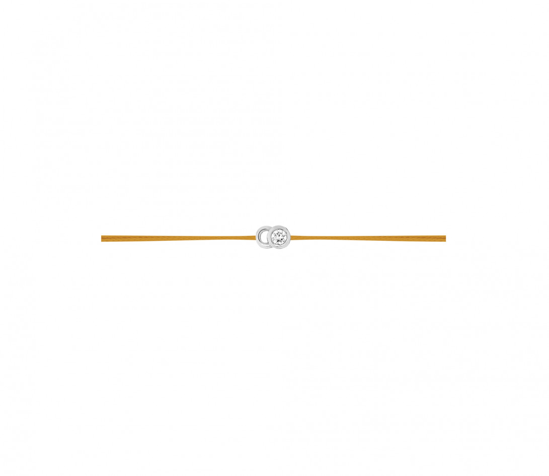 Bracelet cordon LET'S COMMIT jaune maya en or blanc - Profil