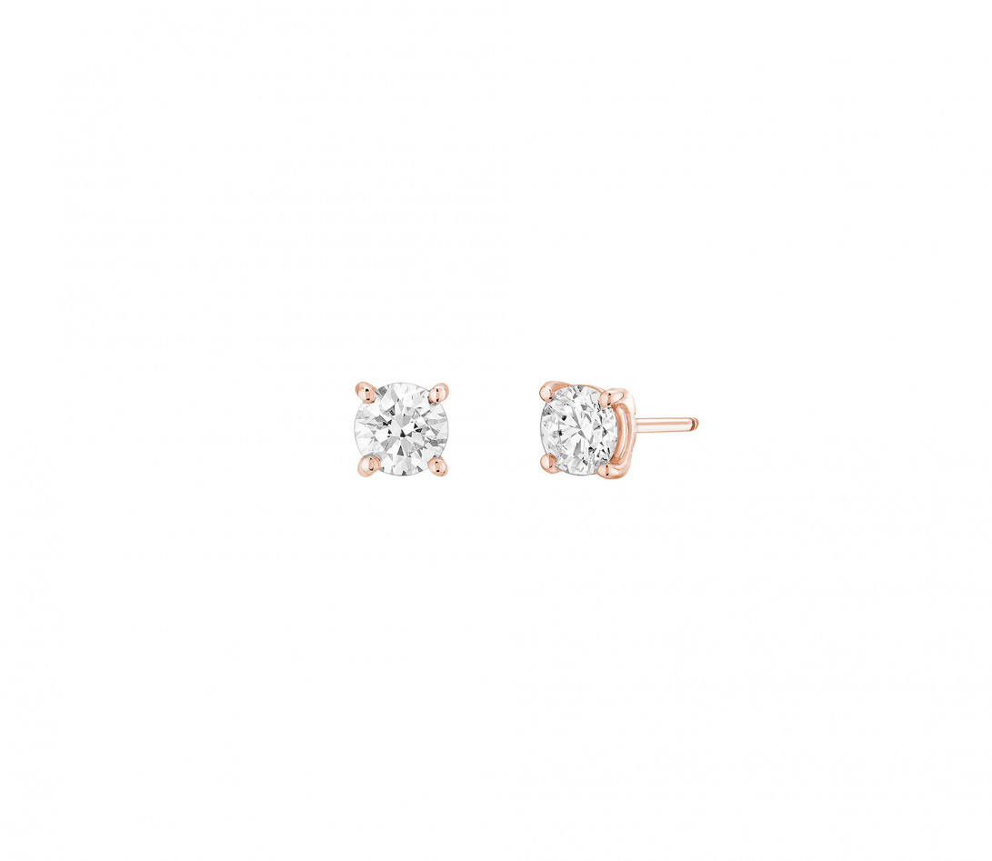 Boucles d'oreilles 4G en or rose et diamants de synthèse 0,6ct