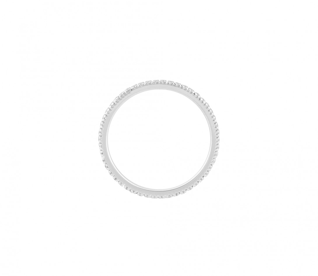 Alliance full-pavée (1 mm) - Or blanc 18K (1,00 g), diamants 0,30 ct - Côté
