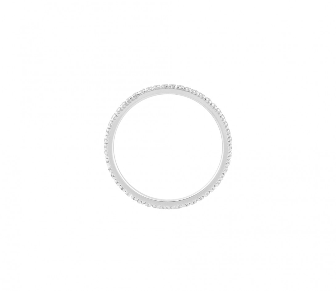 Alliance full-pavée (1 mm) - Or blanc 18K (1,00 g), diamants 0,30 ct - Côté