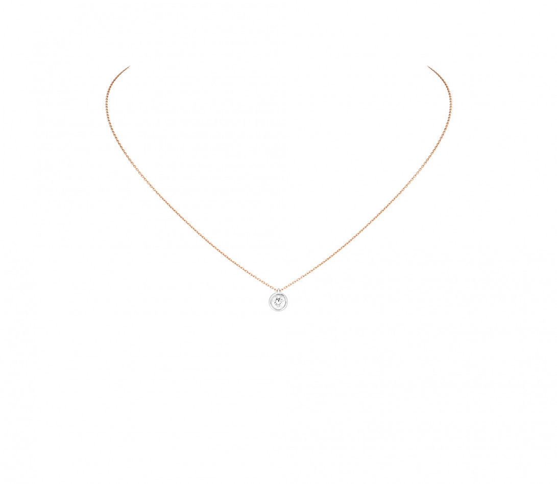 Collier Origine - Or rose 18K (1,70 g), diamants 0,5 ct - Face