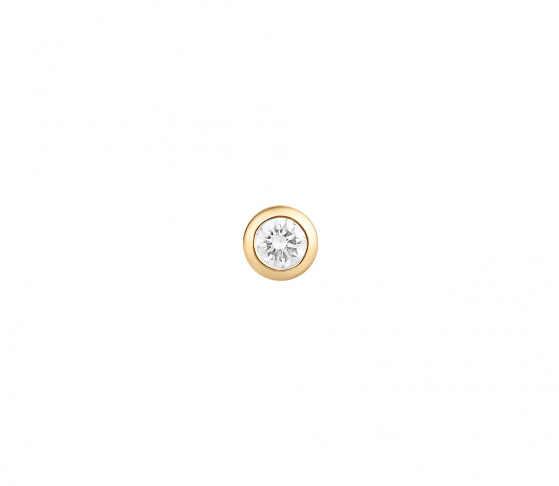 Mono boucle d'oreille puce ORIGINE en or jaune 18K recyclé et diamant de synthèse 0,1ct - Courbet - Vue 2