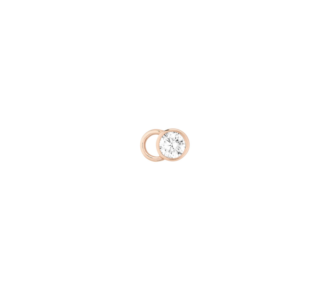 Mono boucle d'oreille CO - Or rose 18K, diamants synthétiques