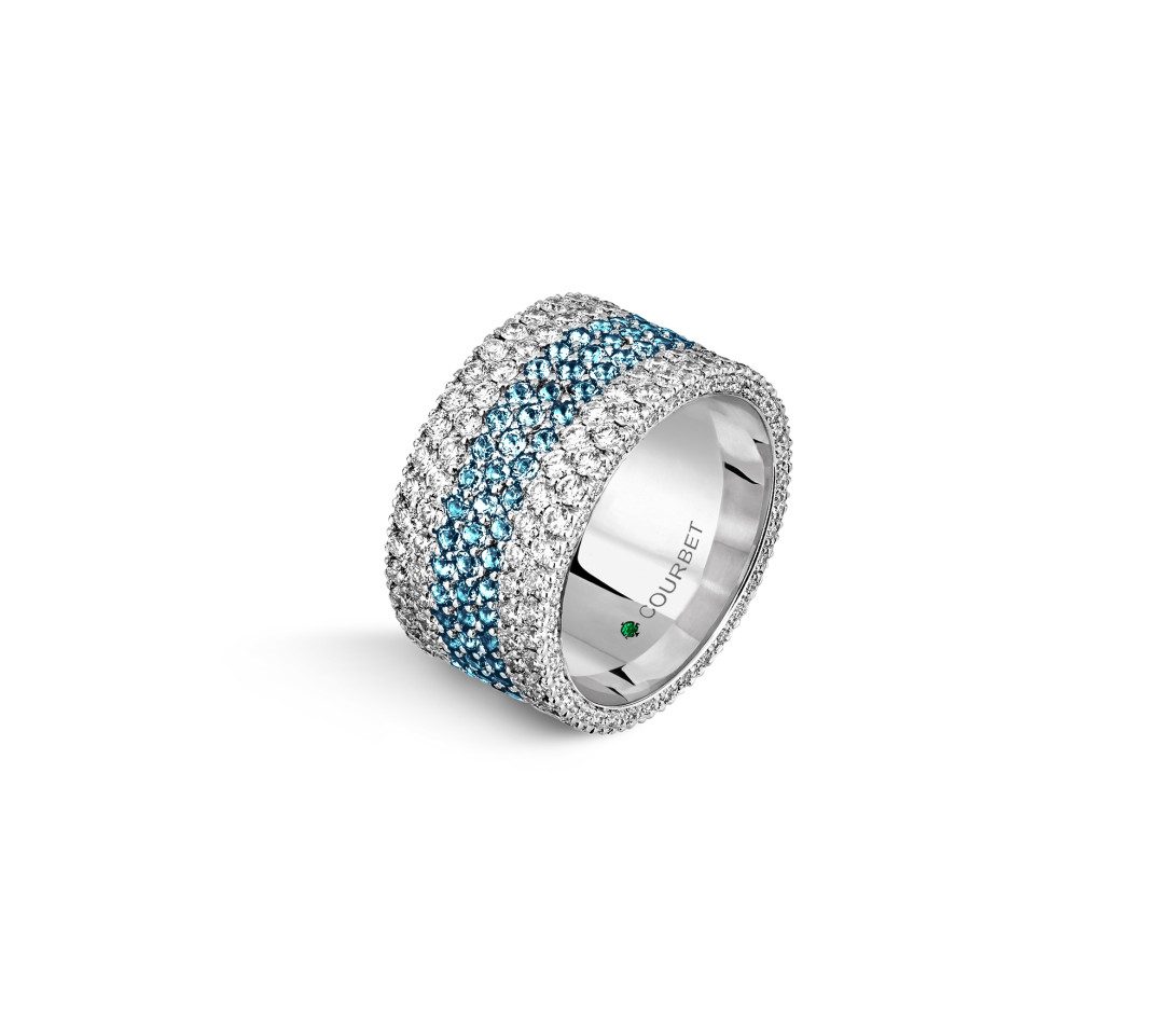 Bague Or Blanc et Diamants de synthèse 4,25 cts - Horizon - Courbet - Vue 2