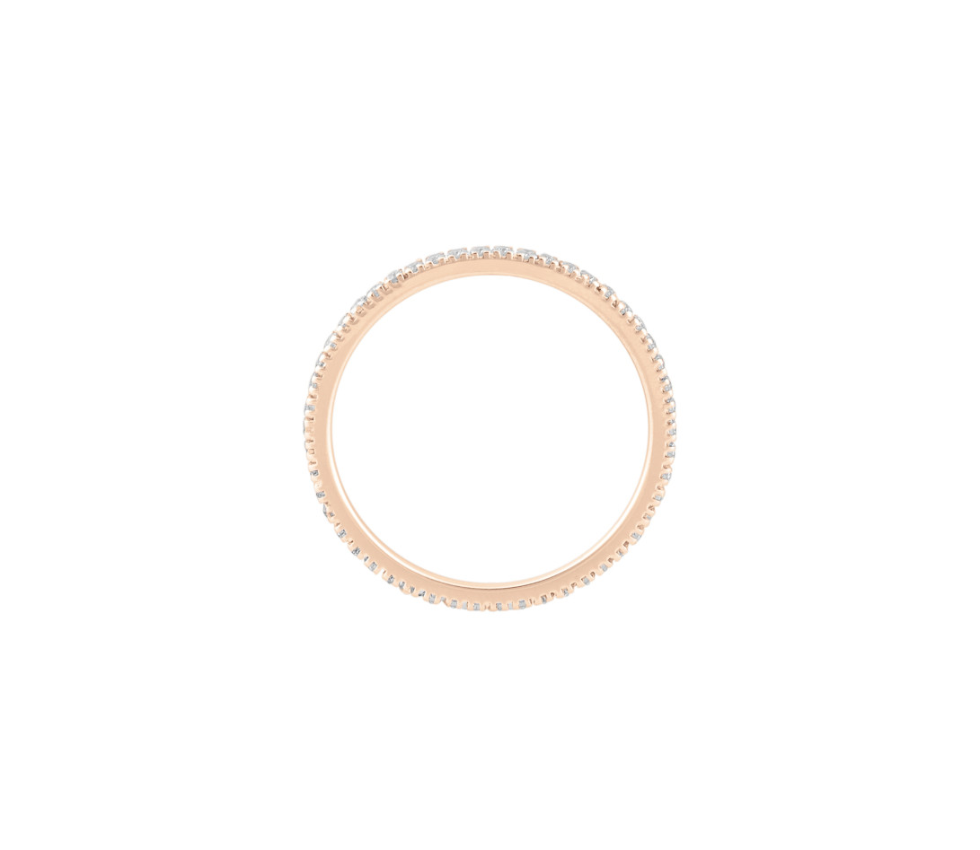 Alliance full-pavée (1 mm) - Or rose 18K (1,00 g), diamants 0,30 ct - Côté