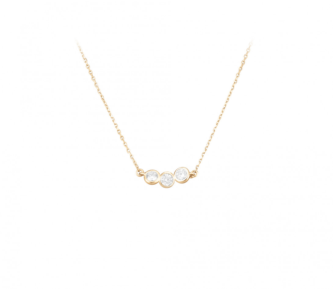 Collier 2 COURBET en or jaune 18K (2,00g) - diamants synthétiques - Courbet - Vue 1