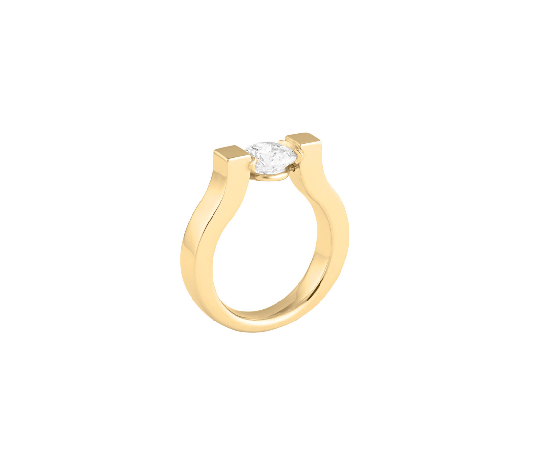 Bague Icone - Or jaune 18K (9,50 g), diamant 1,2 cts - Profil