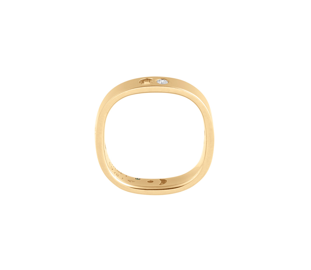 Bague Eclipse petit modèle - Or jaune 18K (4,20 g), 4 diamants 0,12 ct - Vue 2