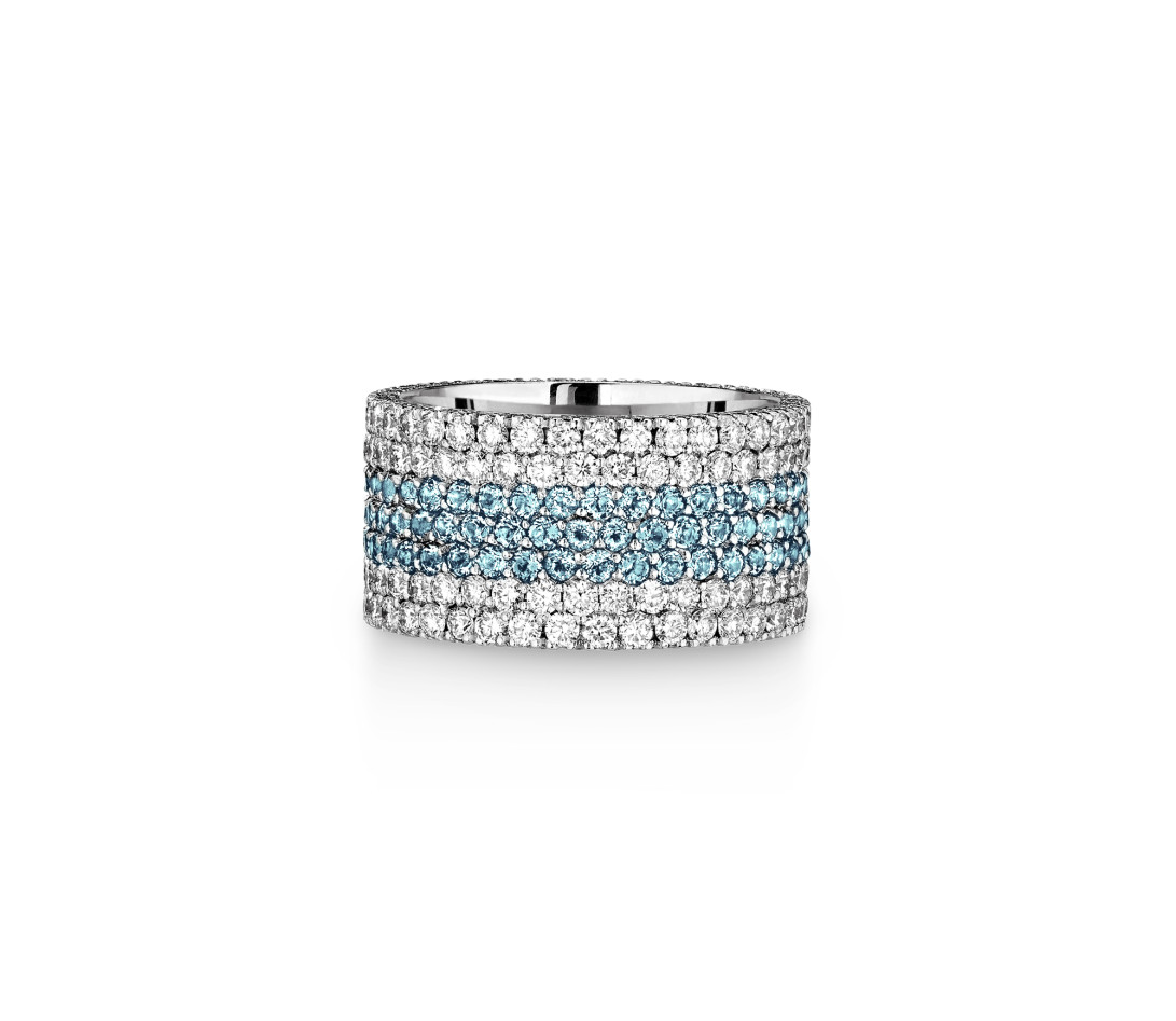 Bague Or Blanc et Diamants de synthèse 4,25 cts - Horizon - Courbet - Vue 1