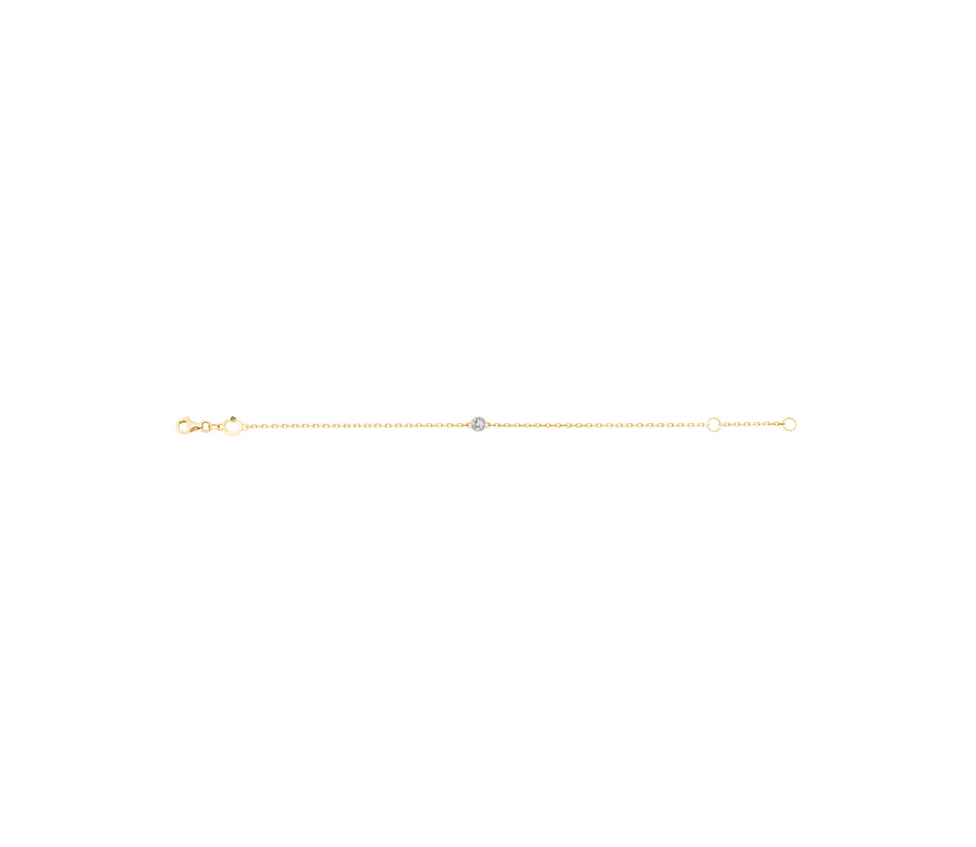Bracelet chaîne ORIGINE 1 motif serti en or jaune - Courbet - Côté
