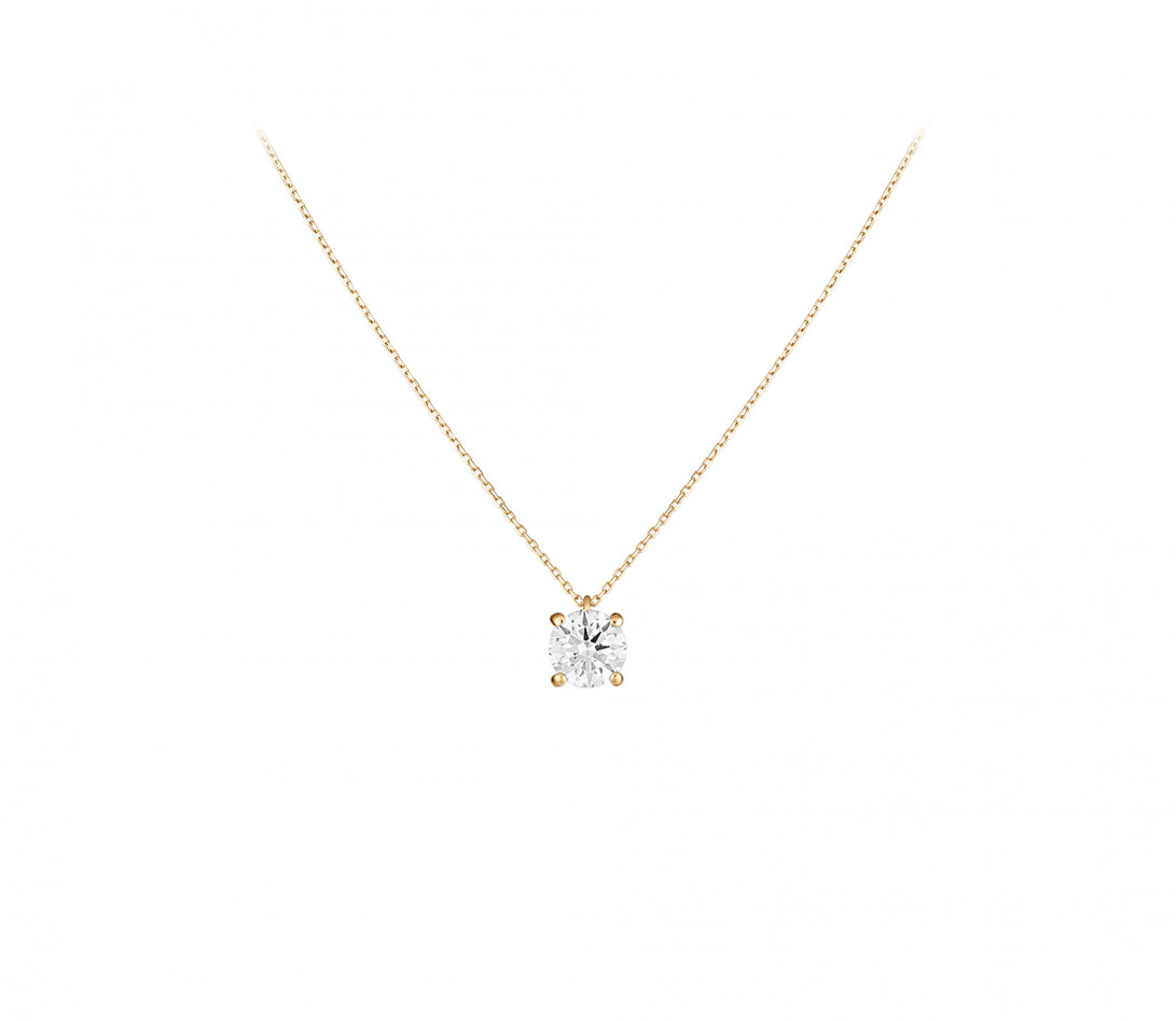 Collier 4G en or jaune et diamants de synthèse 1,5ct