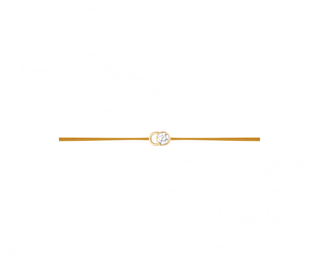 Bracelet cordon LET'S COMMIT jaune maya en or jaune - Profil