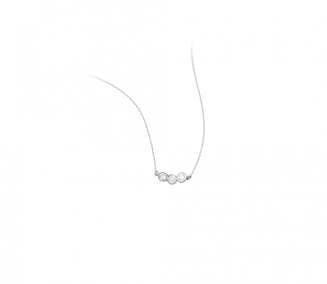 Collier Or Blanc et Diamants de synthèse 0,3 ct - 2 Courbet - Courbet - Vue 2