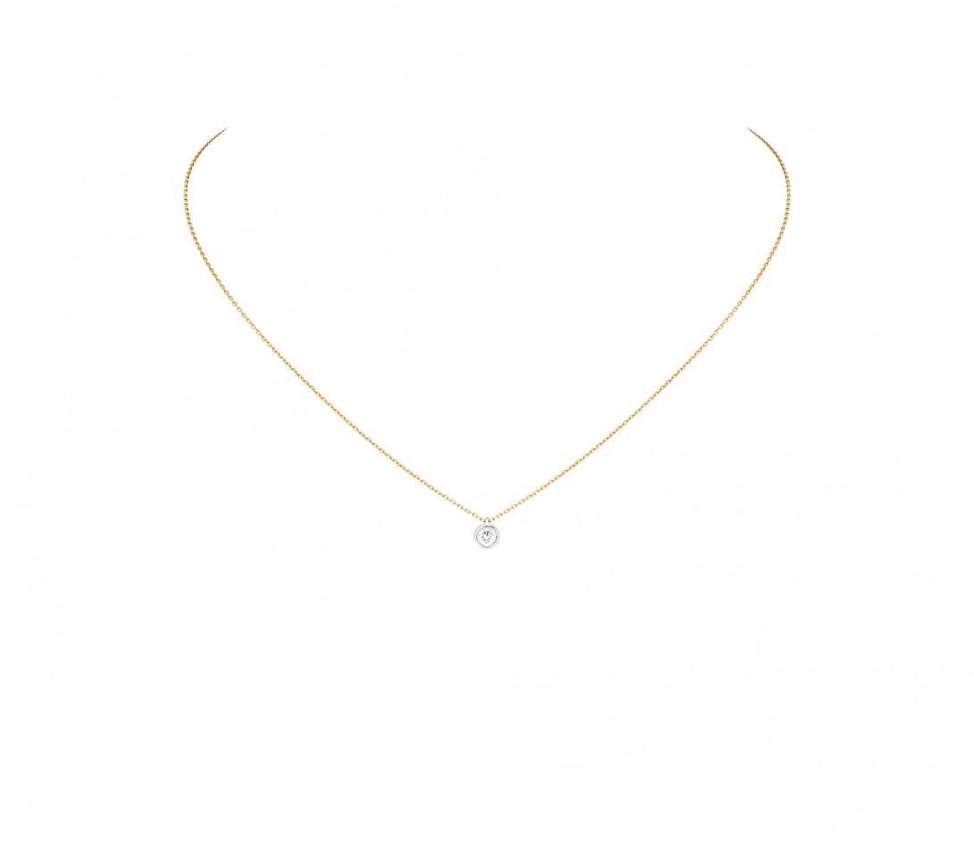 Collier Origine - Or jaune 18K (1,70 g), diamants 0,2 cts - Face