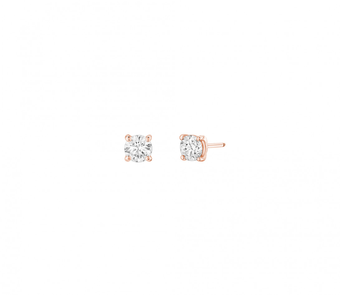 Boucles d'oreilles 4G en or rose et diamants de synthèse 0,4ct