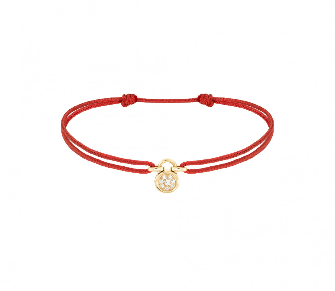 Bracelet cordon PONT DES ARTS rouge carmin en or jaune - COURBET
