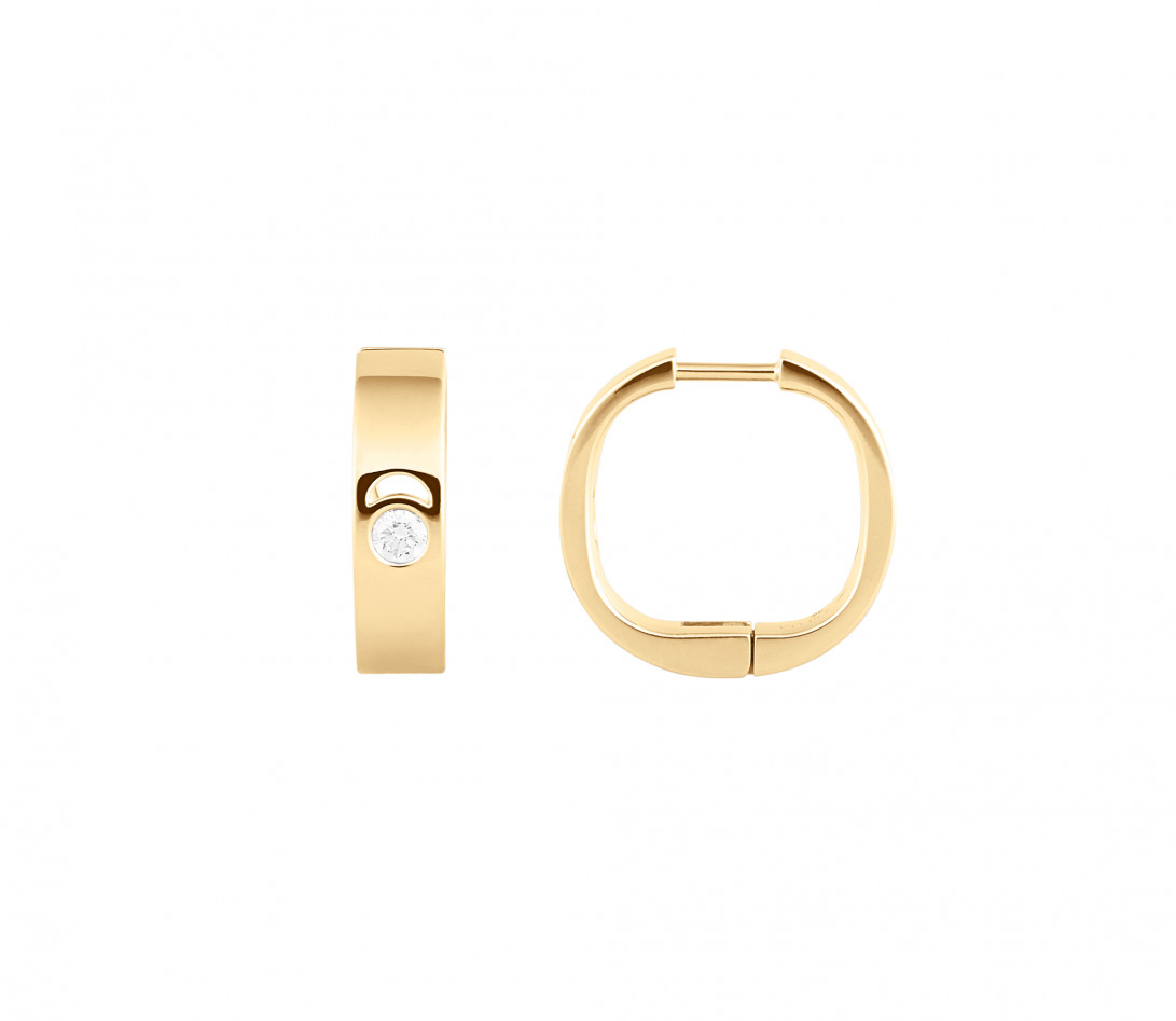 Boucles d'oreilles Eclipse - Or jaune 18K (12,00 g), diamants 0,4 cts